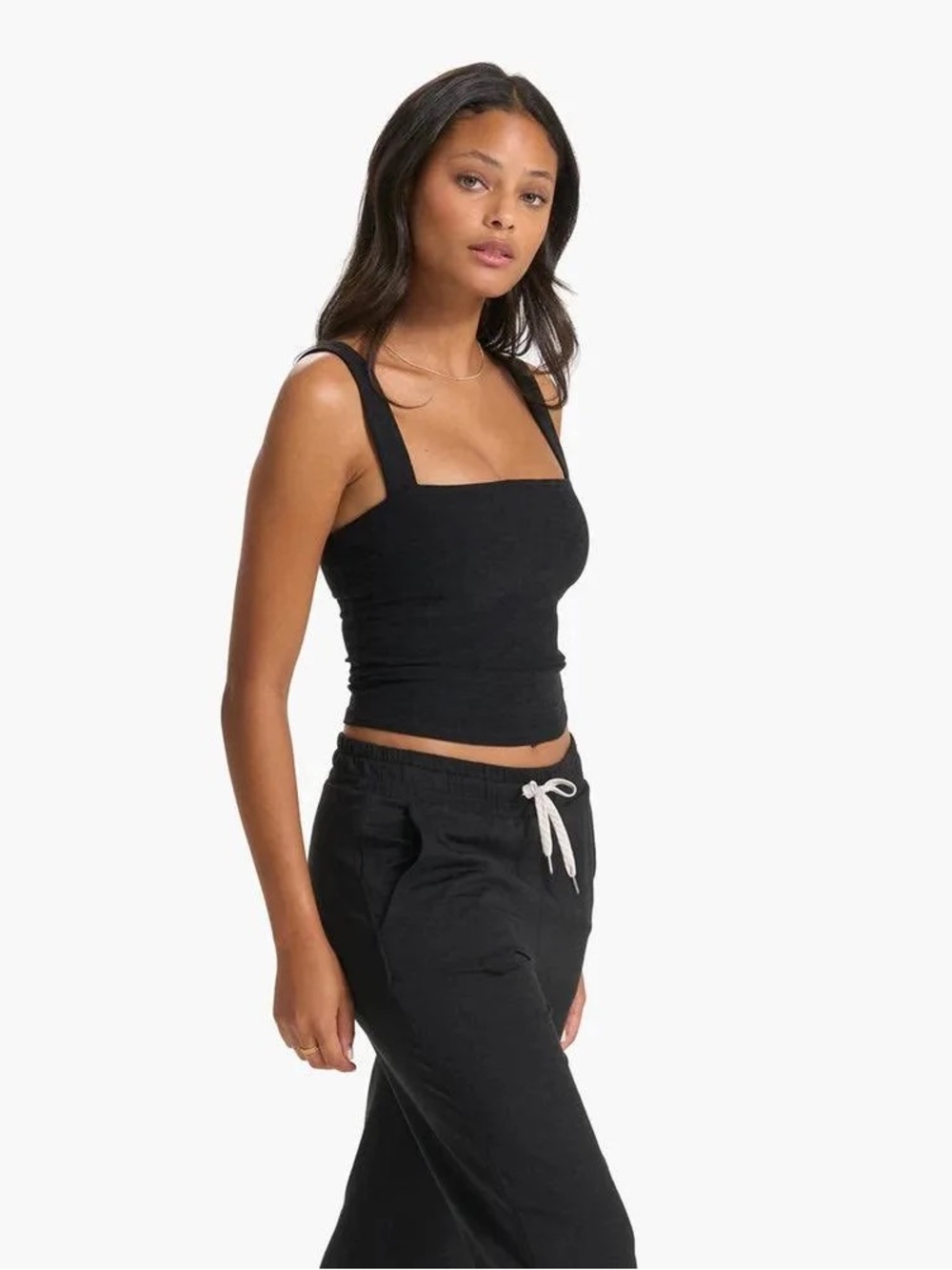 Vuori Women's Elevation Square Neck Tank in Black Size XS NWOT